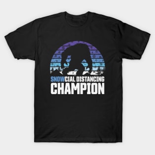 SNOWcial Distancing Champion - Yeti Winter Edition of Social Distancing Champion T-Shirt